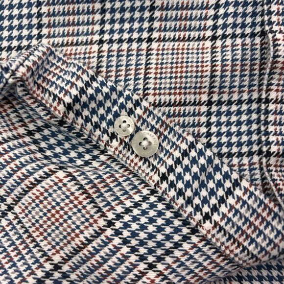 Hart Schaffner Marx Men's XL Plaid Long Sleeve Button Front Cotton Shirt - Picture 7 of 16